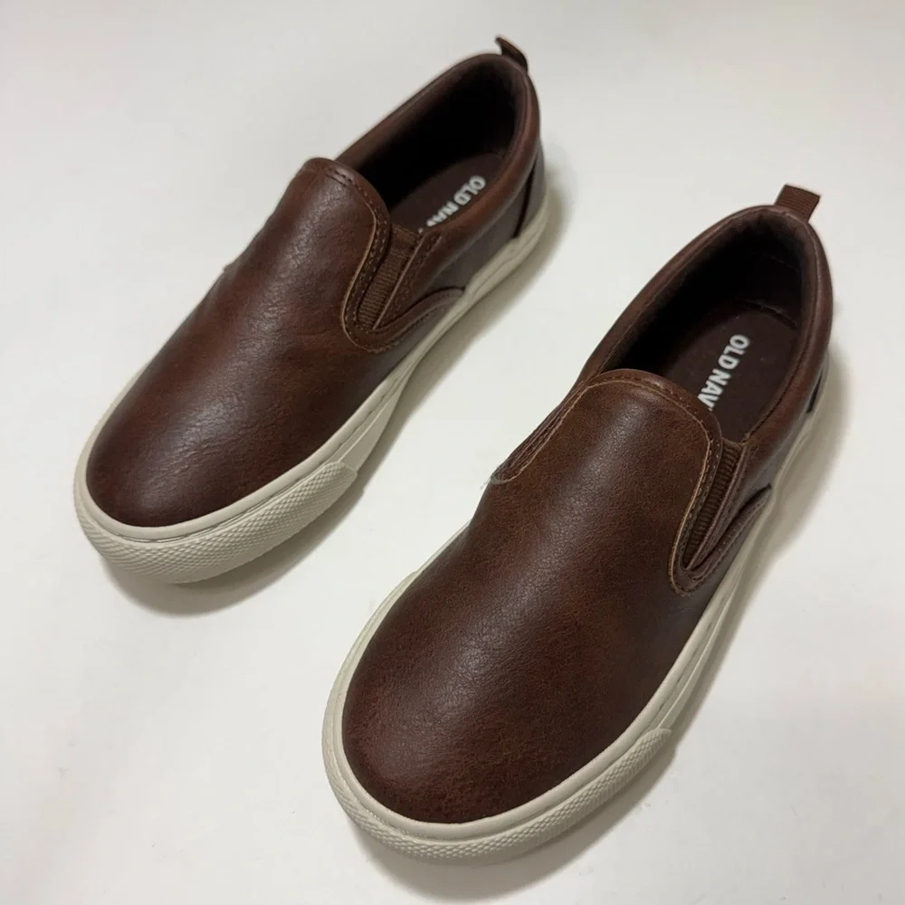 Old Navy Brown Slip-On Sneakers - Little Boys Size 1 *NWOT*